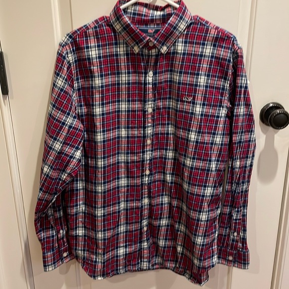 Red, White & Blue Vineyard Vines Flannel - Picture 1 of 7